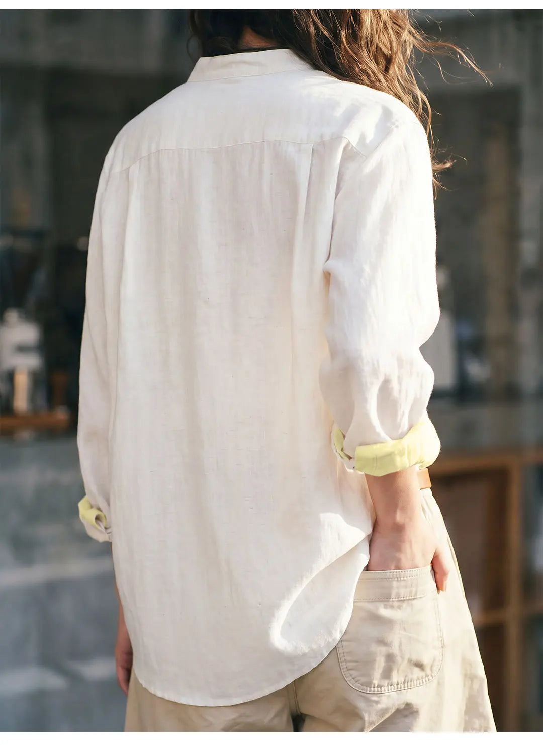 Linen Blend Button-Down Shirt