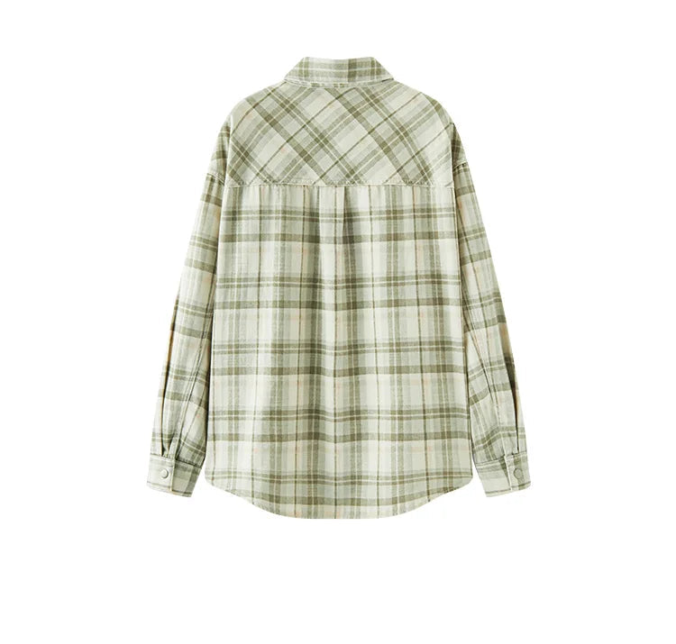 Oversized Plaid Long Sleeve Shirt