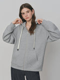 Drop Shoulder Zip-Up Hoodie