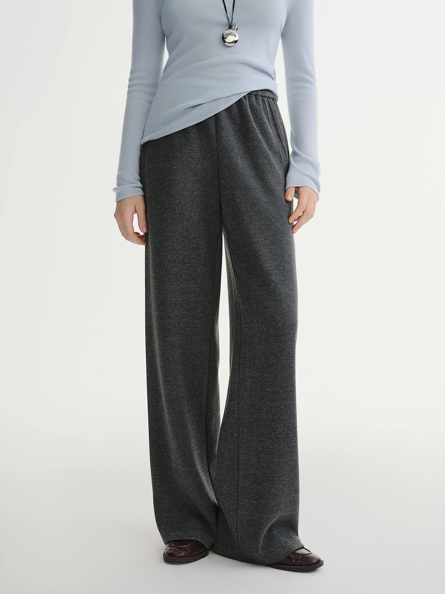 Relaxed Fit Wide Leg Casual Pants