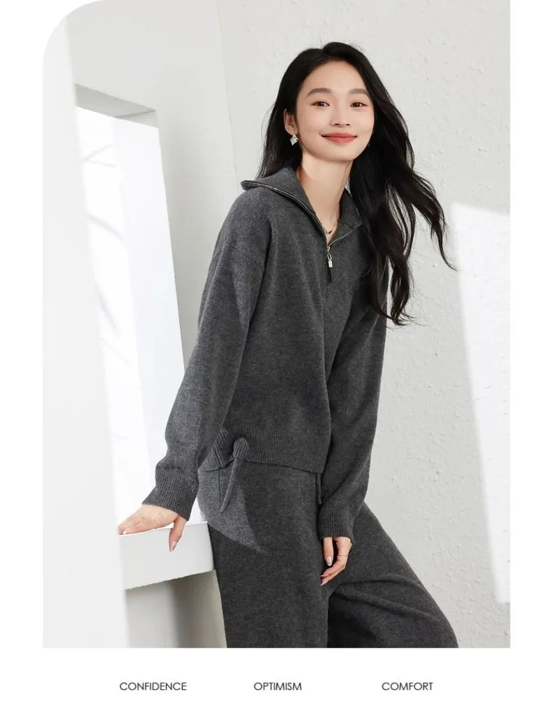 Knit Sweater & Trousers Set
