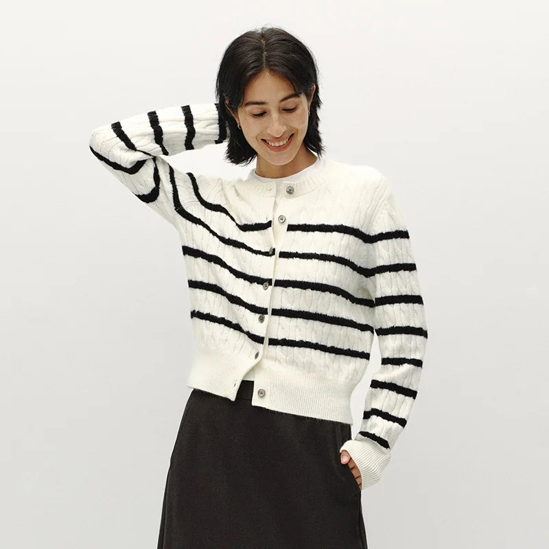 Cable Knit Cropped Cardigan
