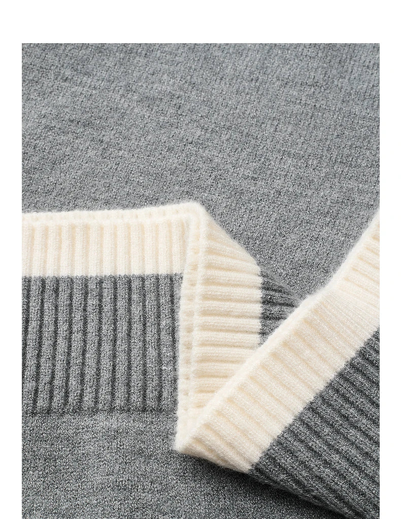 Layered Illusion Patchwork Knit Sweater