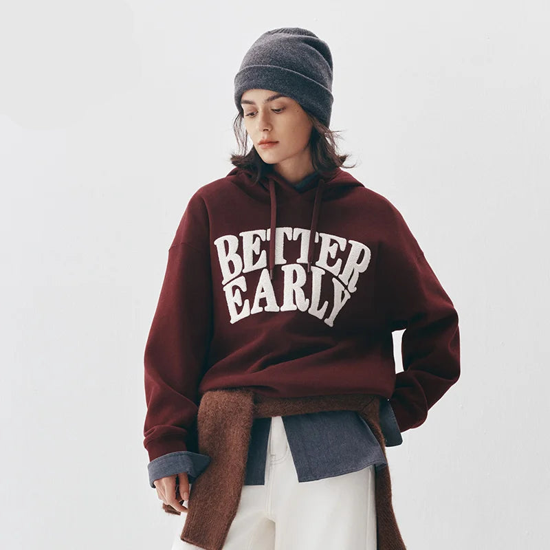 Letter Print Hooded Sweatshirt