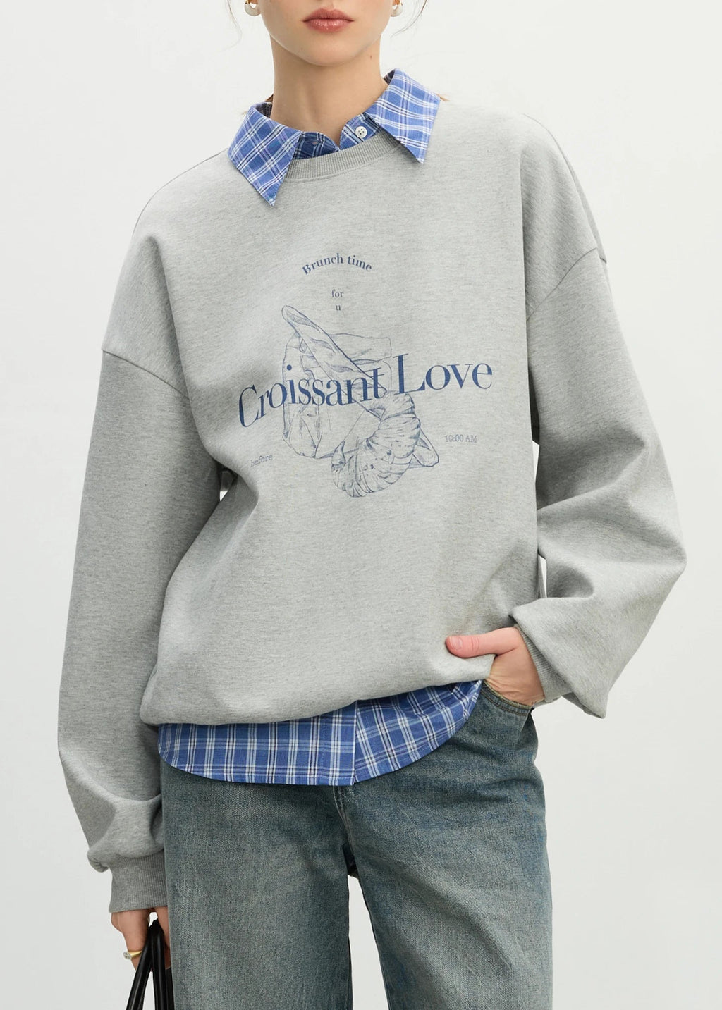 Round Neck Letter Print Sweatshirt