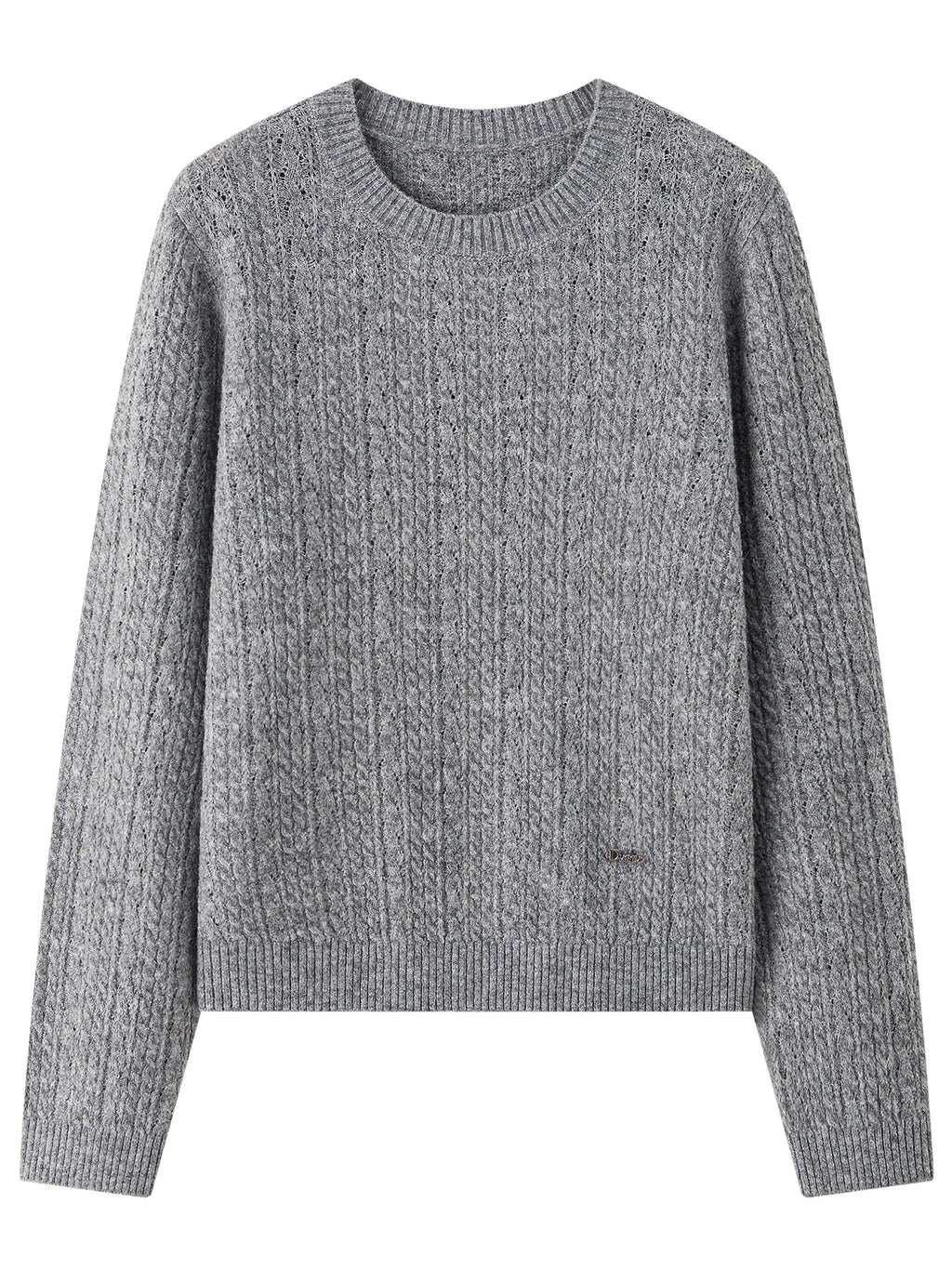 Textured Crew Neck Knit Sweater