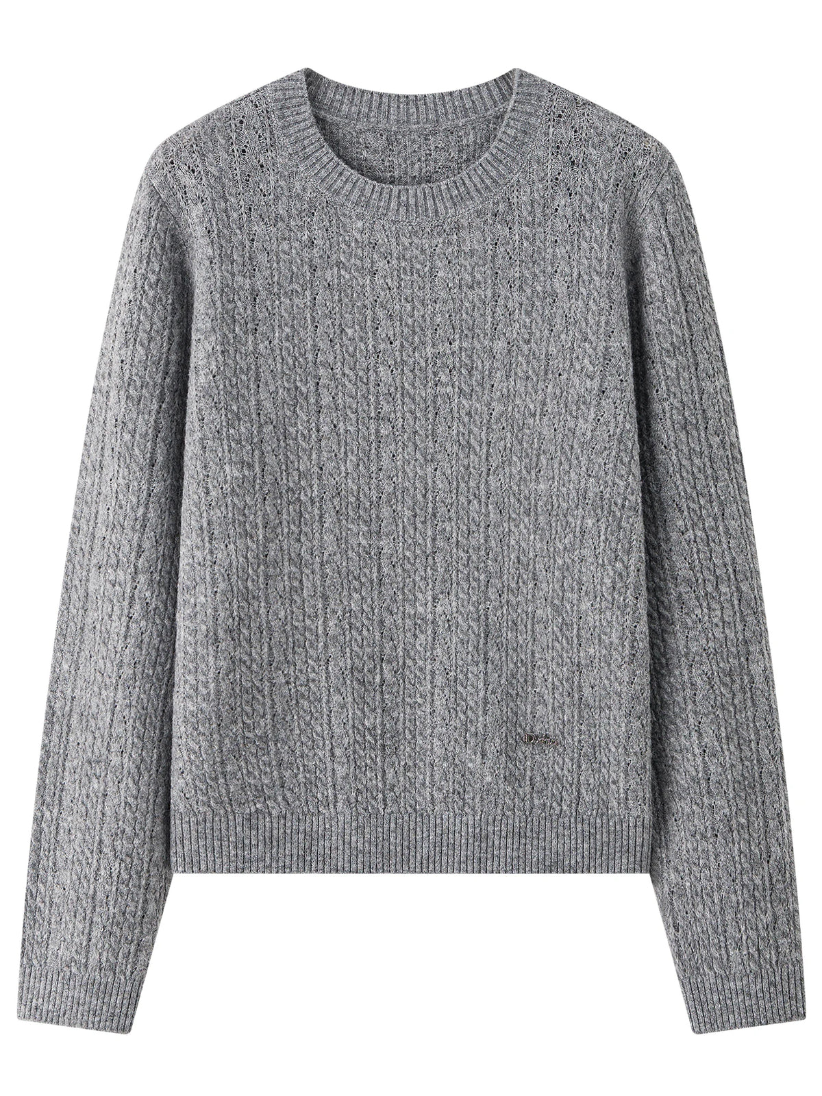 Textured Crew Neck Knit Sweater