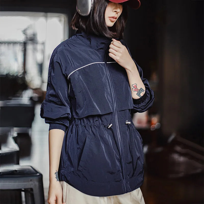 Lightweight Stand Collar Windbreaker Jacket
