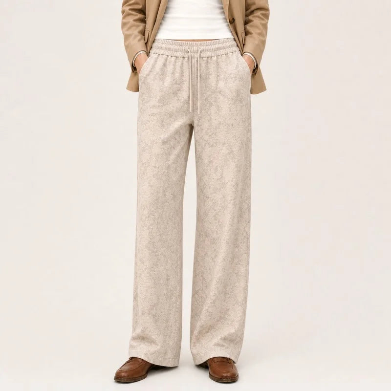 Wool-Feel Wide-Leg Trousers