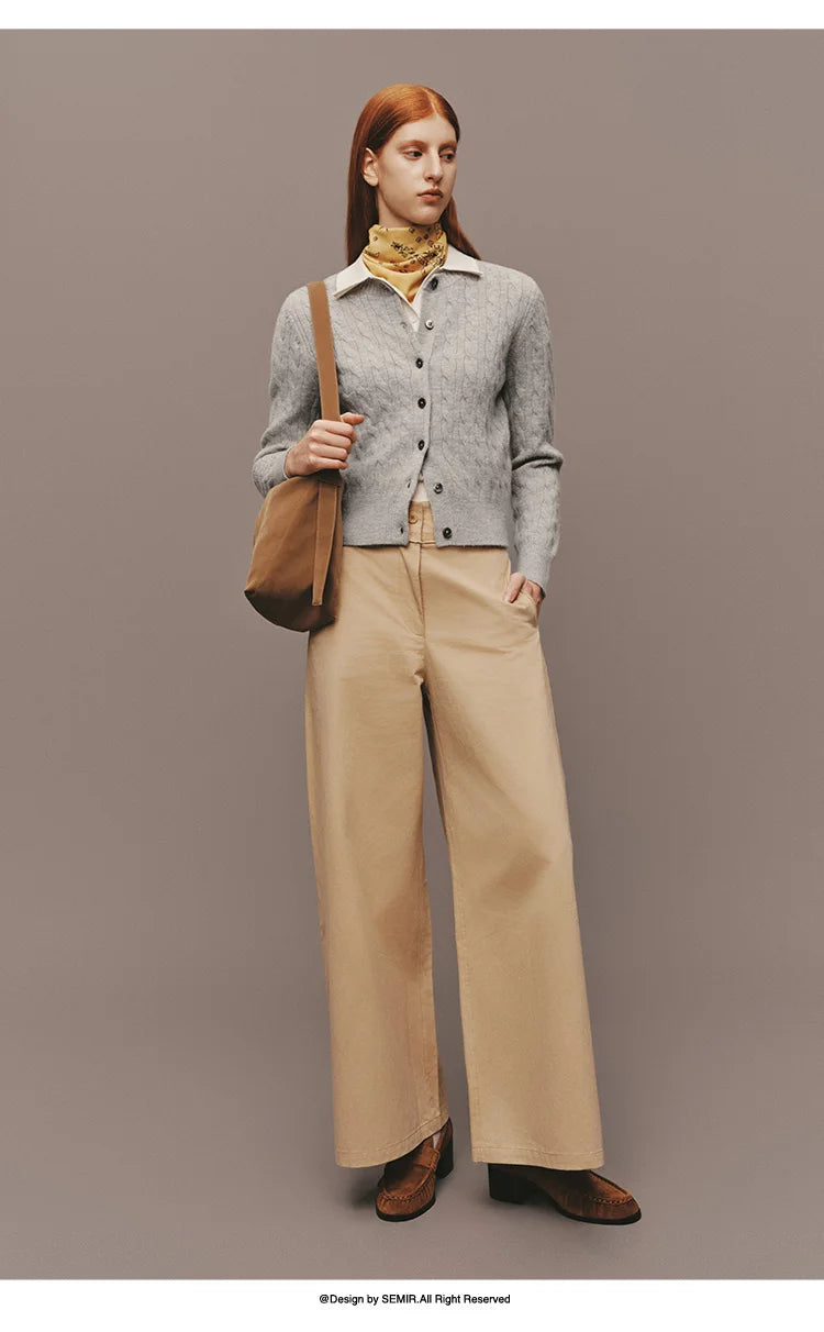 Cable Knit Cropped Cardigan