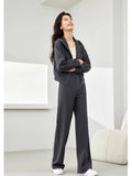 2-Piece Hooded Zip Jacket &amp; Wide-Leg Pants Matching Set