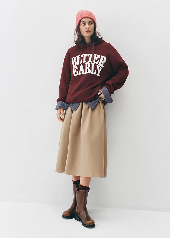Letter Print Hooded Sweatshirt