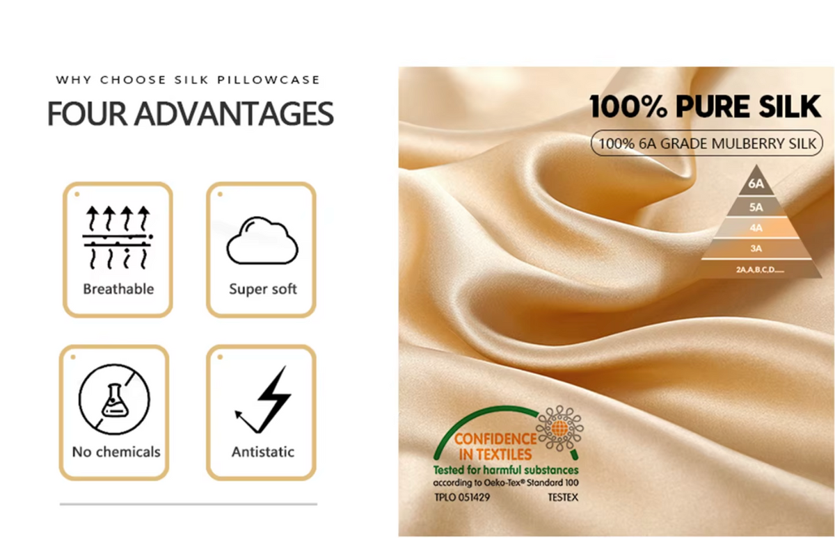 100% Natural Silk Pillowcase