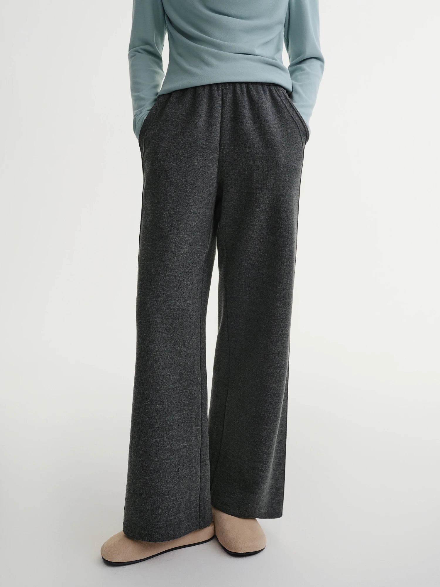 Relaxed Fit Wide Leg Casual Pants