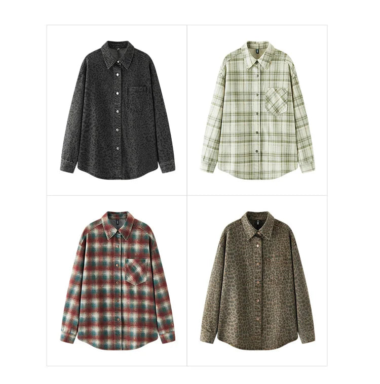 Oversized Plaid Long Sleeve Shirt