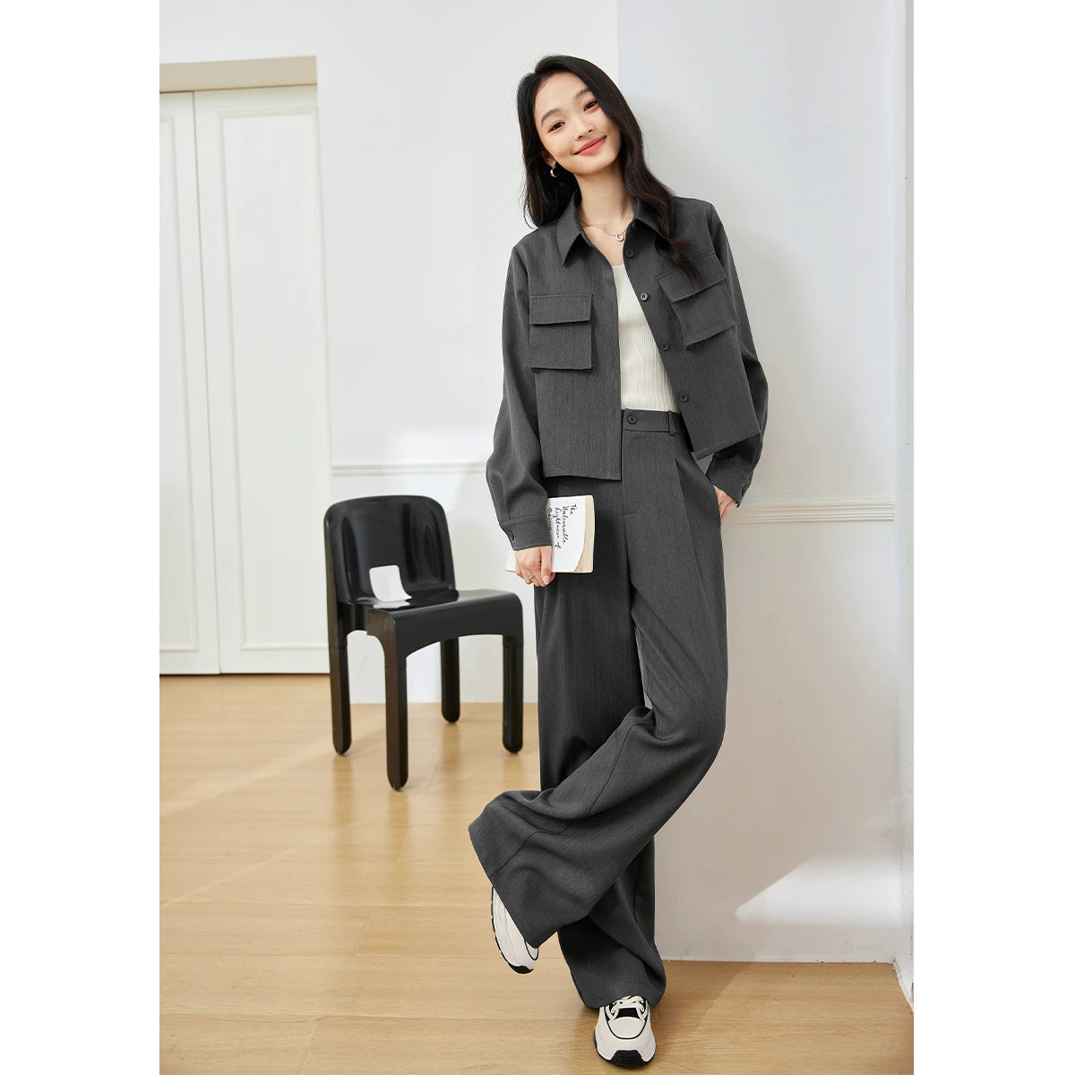 Utility Pocket Crop Jacket & Pants Set