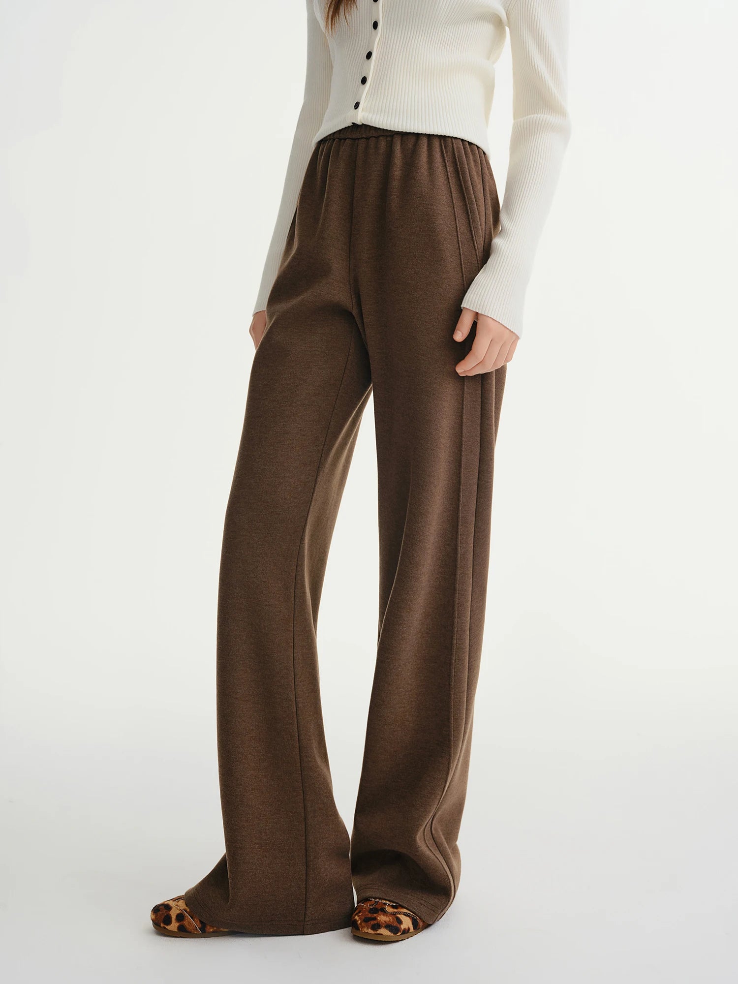 Relaxed Fit Wide Leg Casual Pants