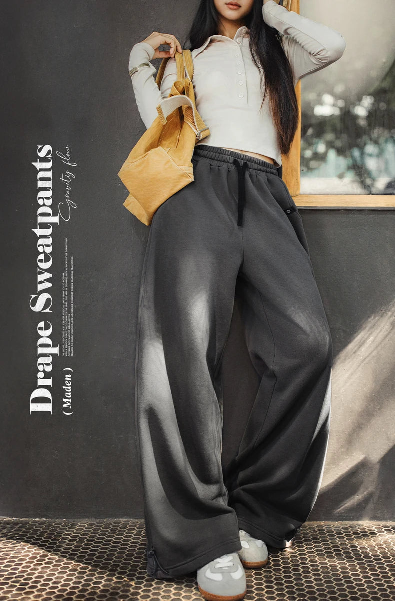 Wide-Leg Knit Sweatpants