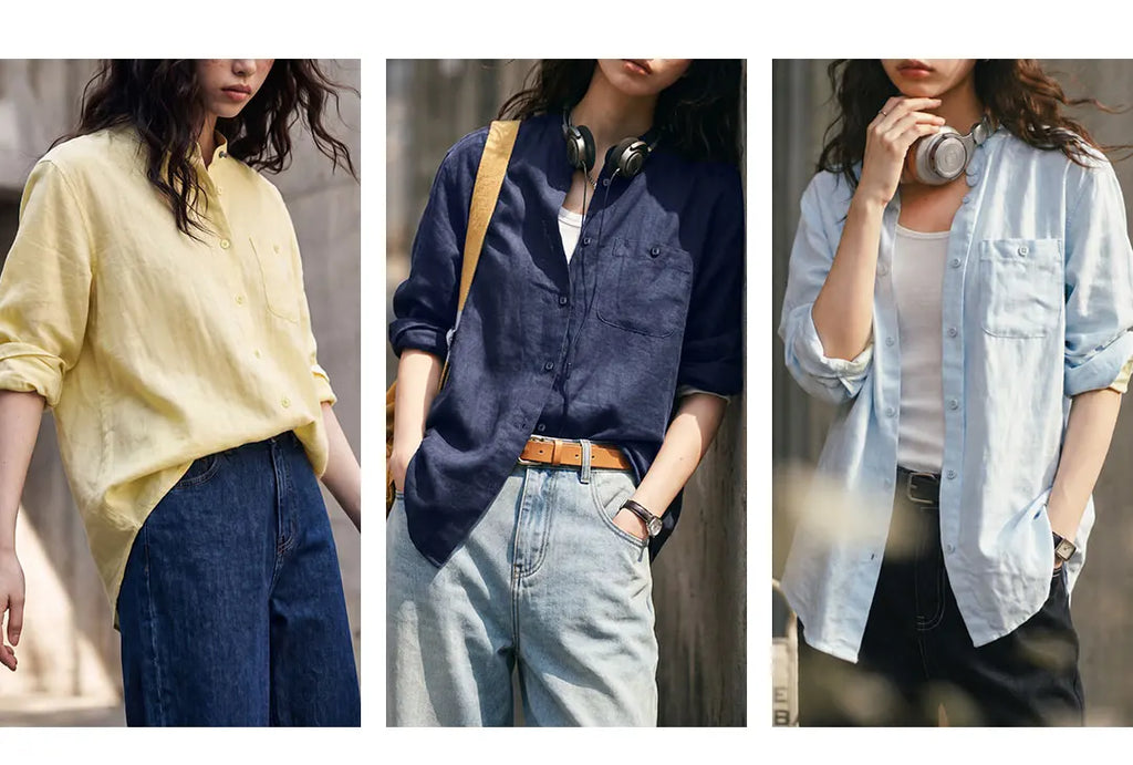 Linen Blend Button-Down Shirt