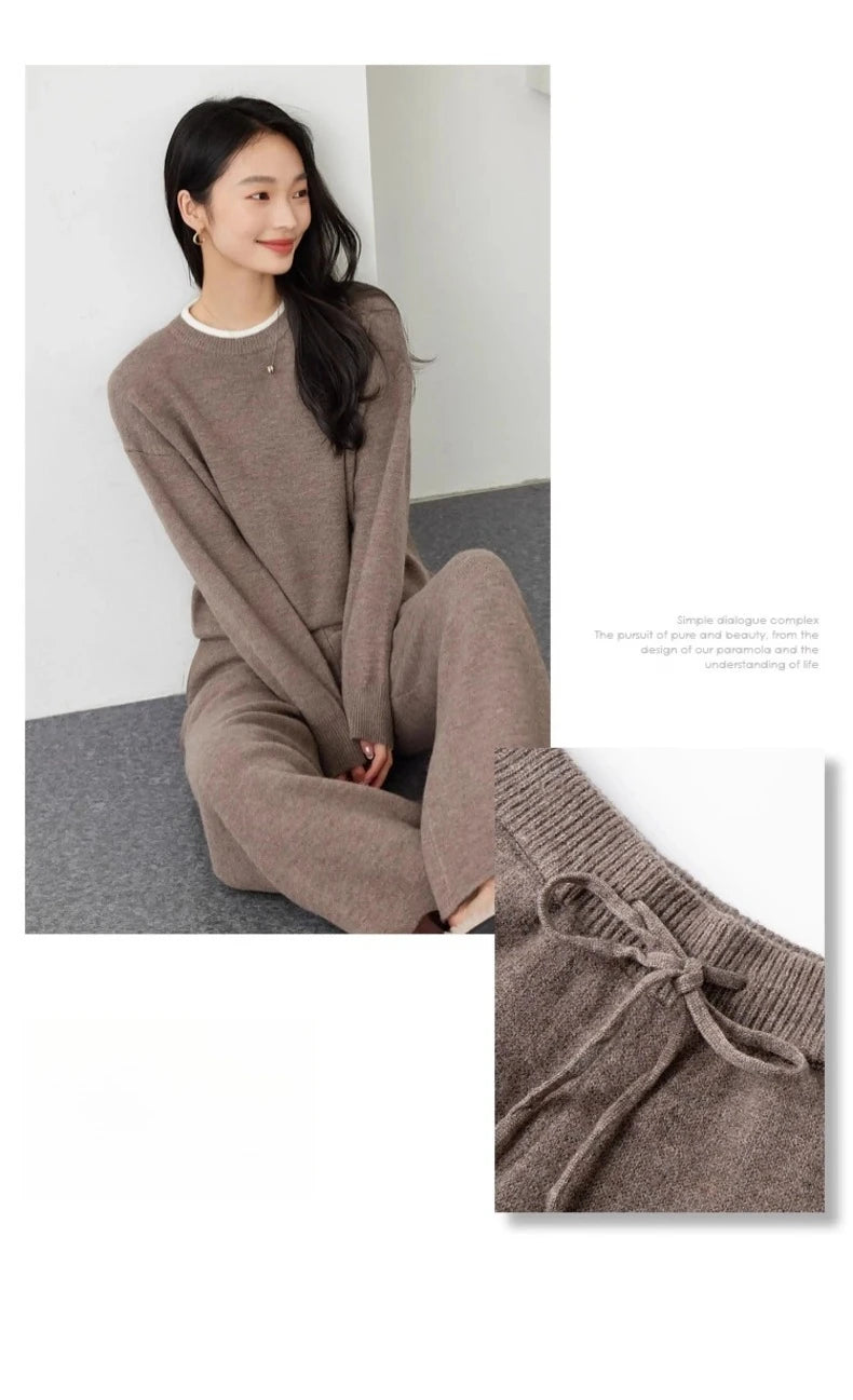 Knit Sweater & Trousers Set