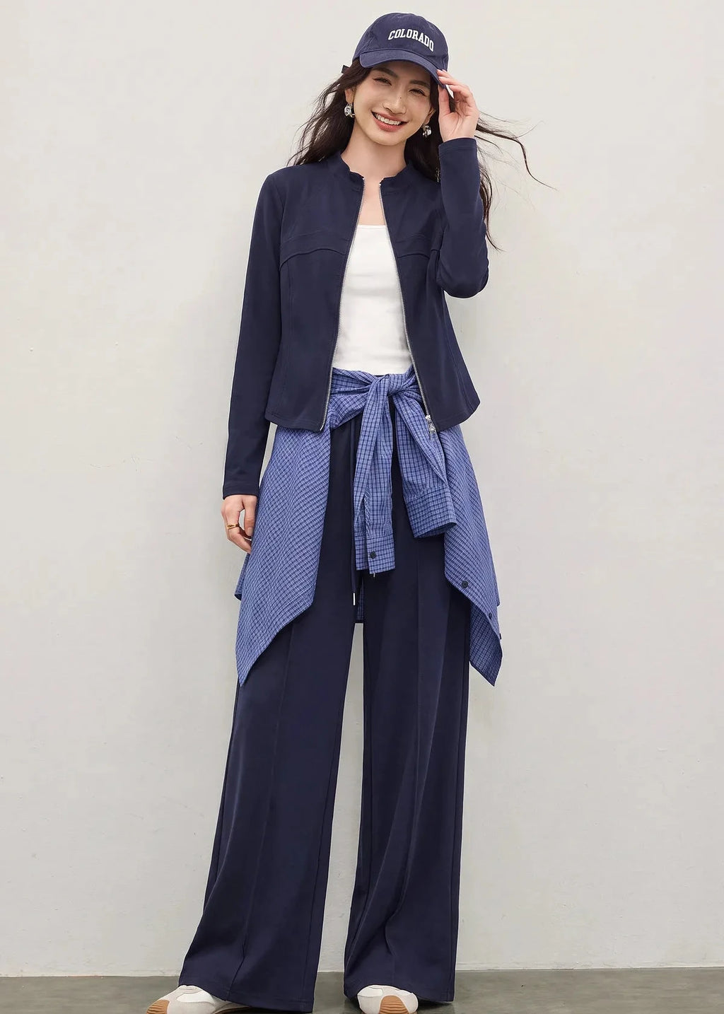 Zip-Up Sweatshirt & Wide-Leg Pants Set