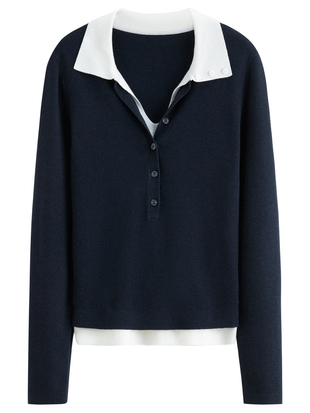 Color-Block Knitted Polo Sweater