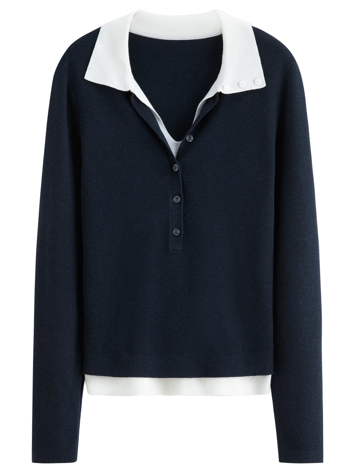 Color-Block Knitted Polo Sweater