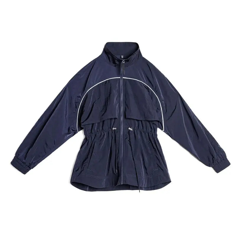 Lightweight Stand Collar Windbreaker Jacket