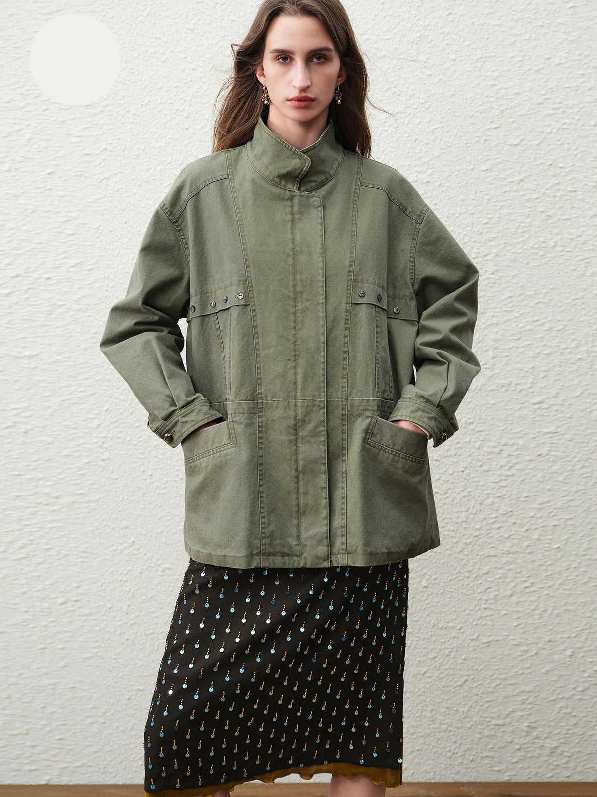 Utility Oversized Stand Collar Jacket