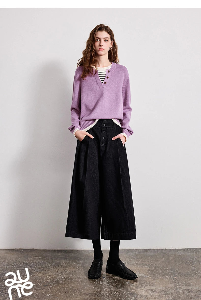 Layered Illusion Patchwork Knit Sweater