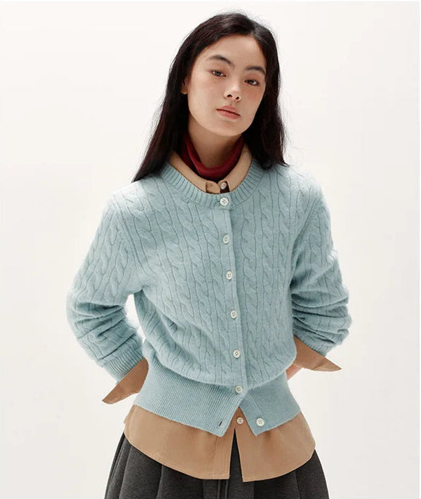 Cable Knit Cropped Cardigan