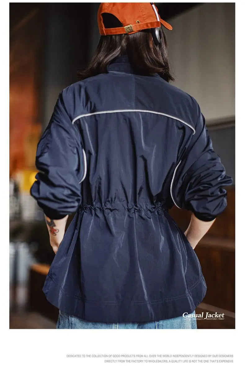Lightweight Stand Collar Windbreaker Jacket