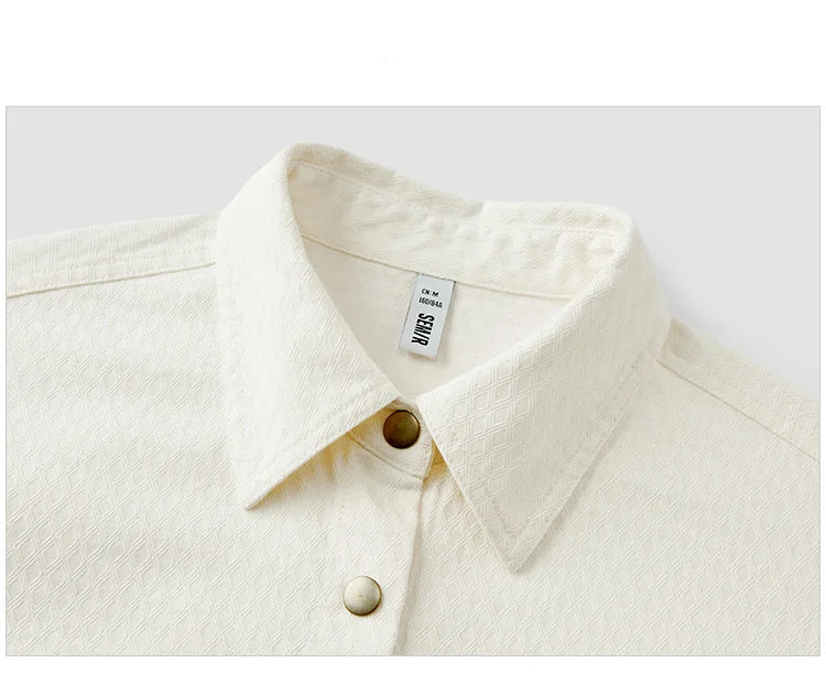Diamond Pattern Cotton Oversized Shirt