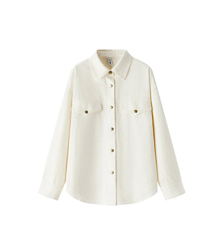 Diamond Pattern Cotton Oversized Shirt