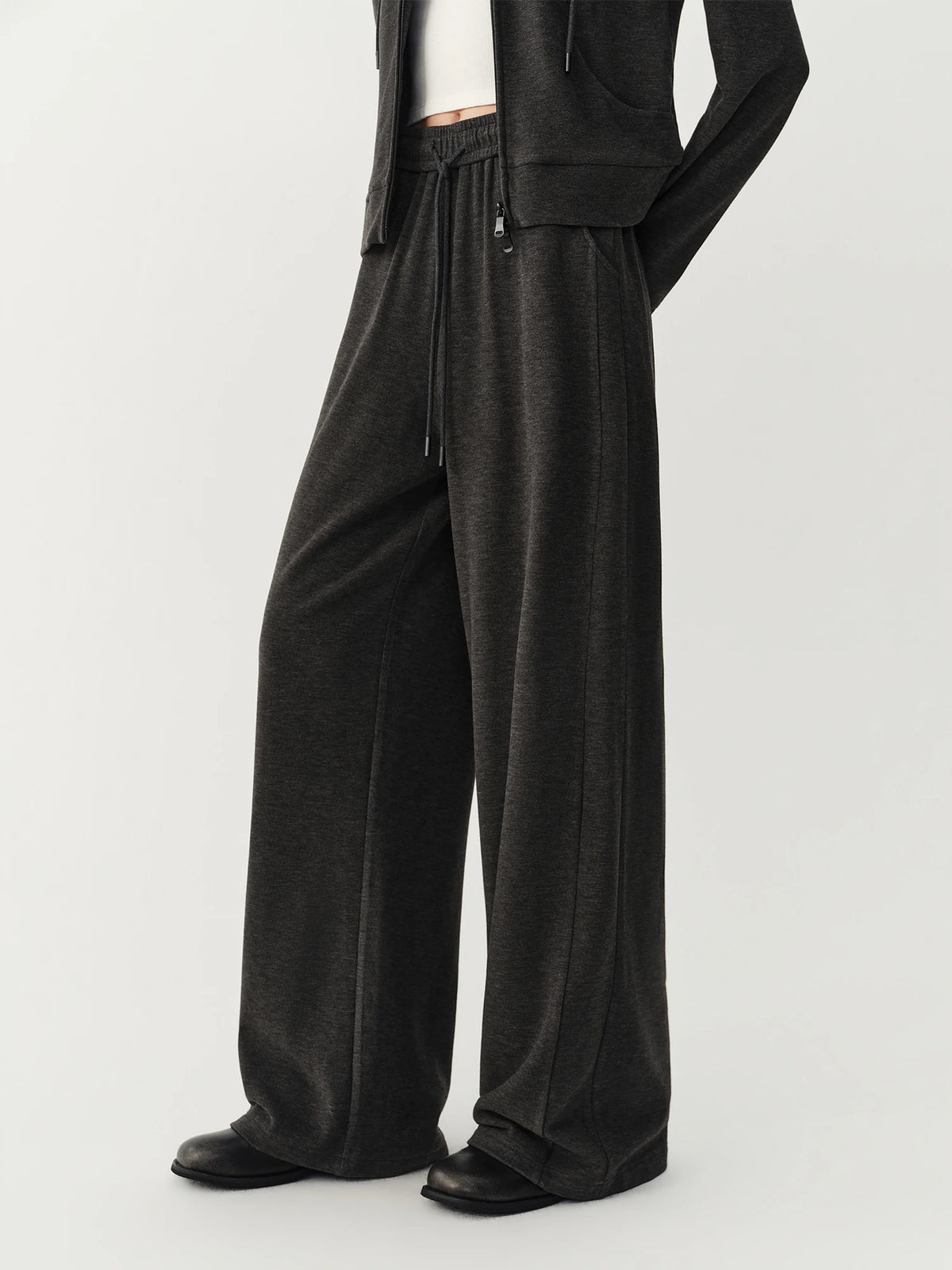Hooded Knit Cardigan & Pants Two-Piece Set
