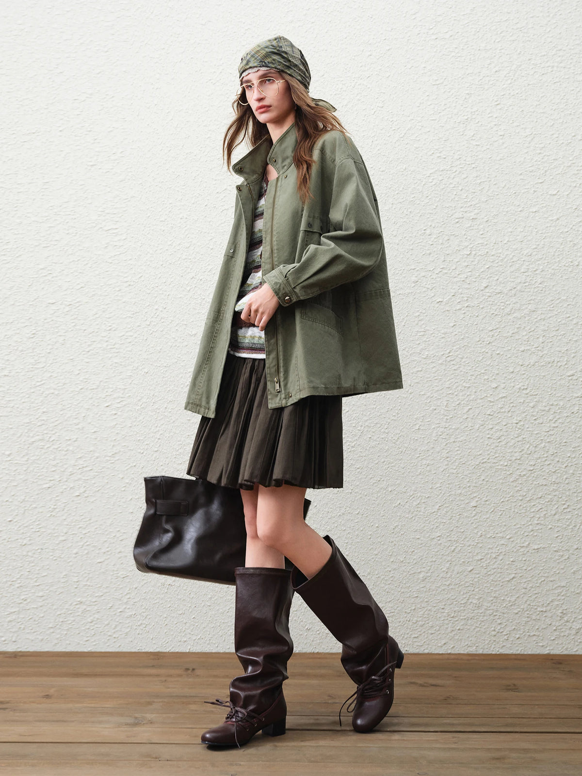 Utility Oversized Stand Collar Jacket