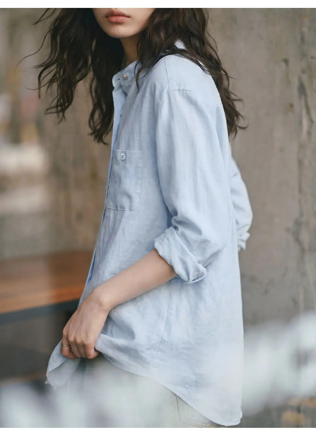 Linen Blend Button-Down Shirt