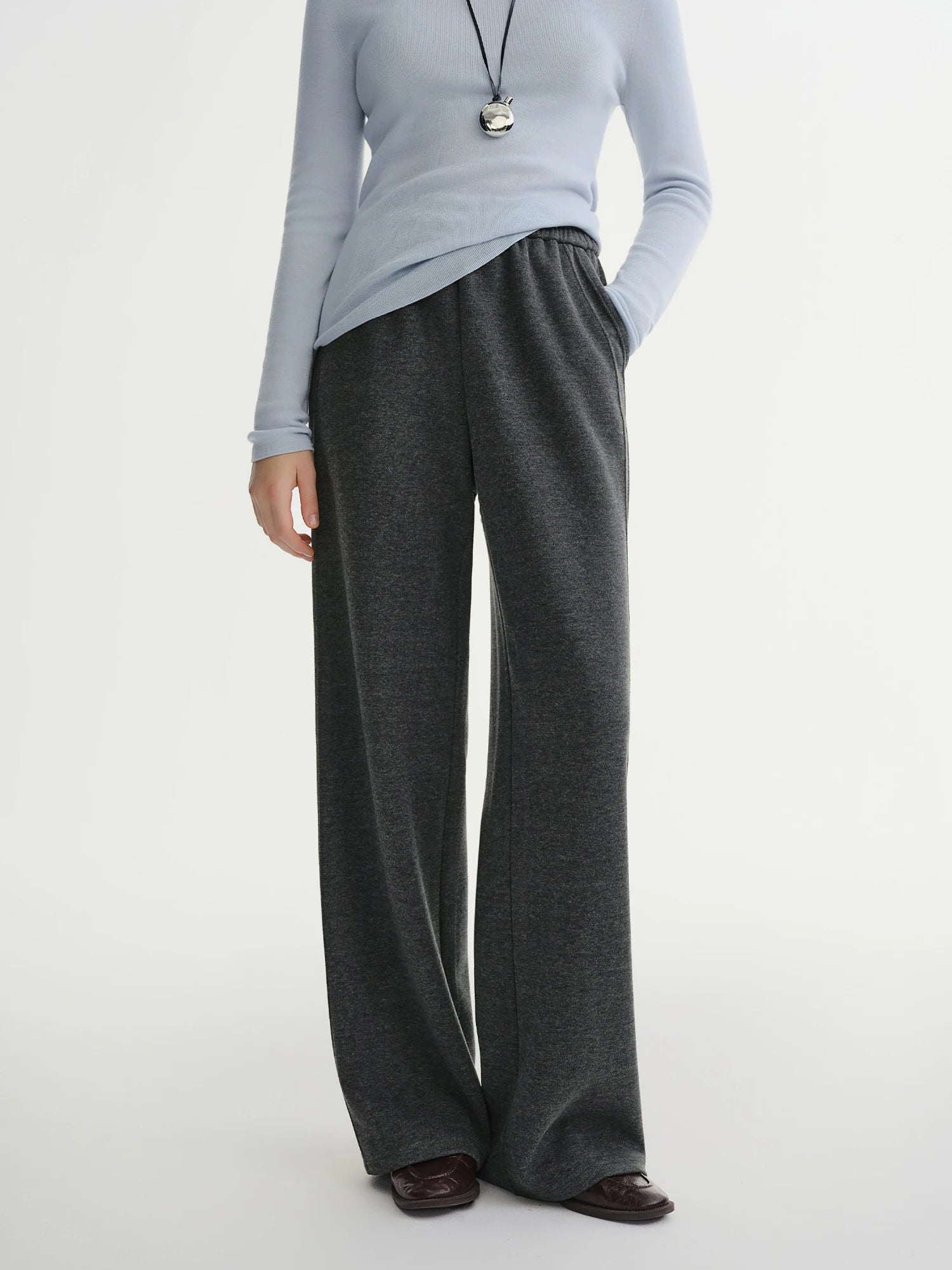 Relaxed Fit Wide Leg Casual Pants