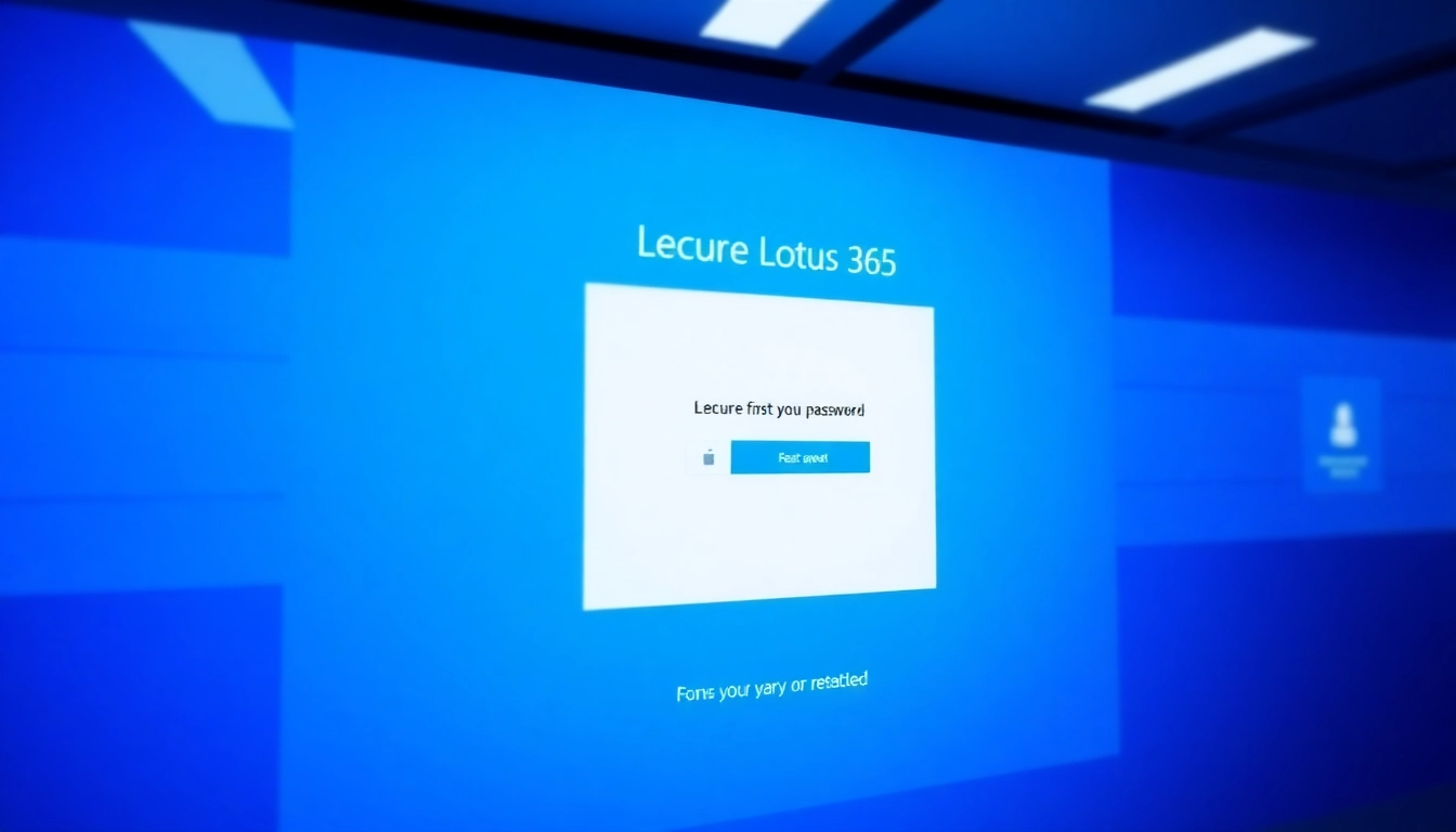 Lotus 365 user login page with password reset feature, emphasizing security and ease of use for account management.