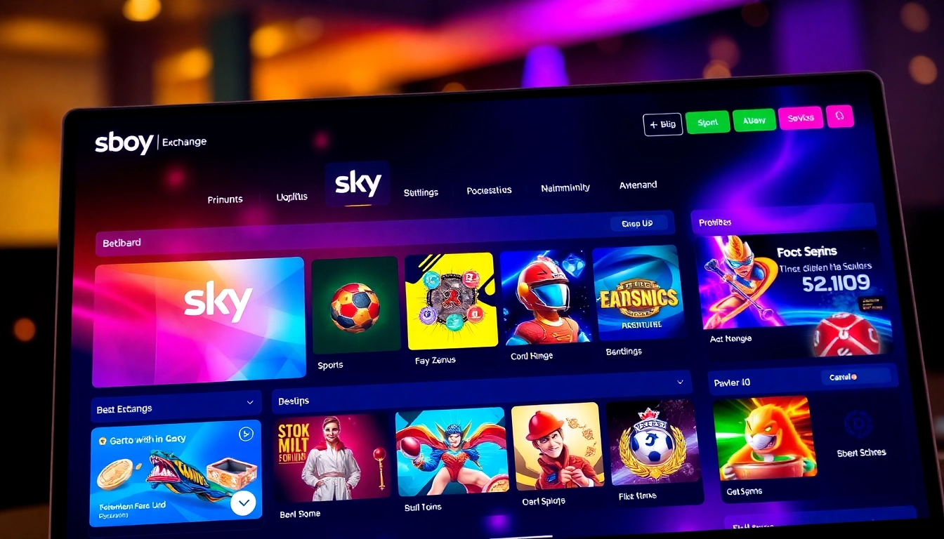 Sky Exchange Id used on secure platform dashboard for sports betting and casino games, emphasizing safety and user access.