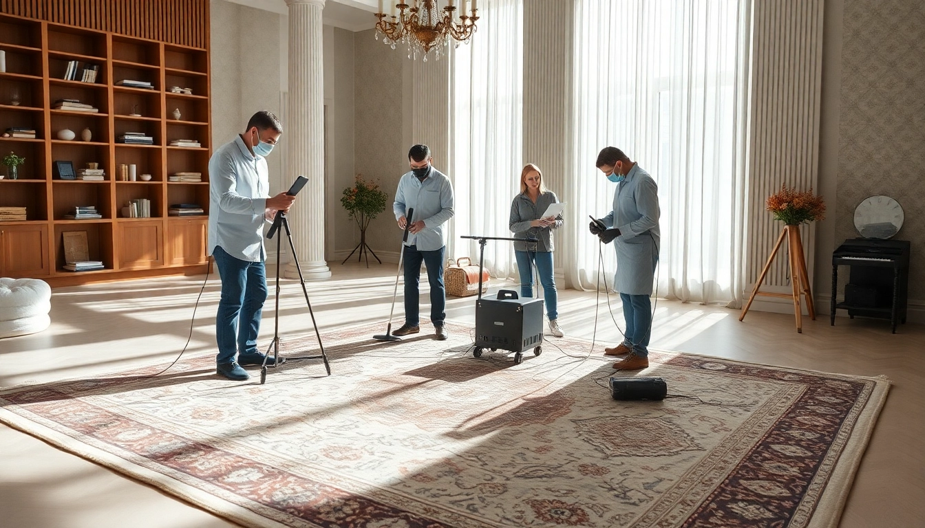 Expert lavaggio tappeto Milano process with professional team and advanced cleaning tools for