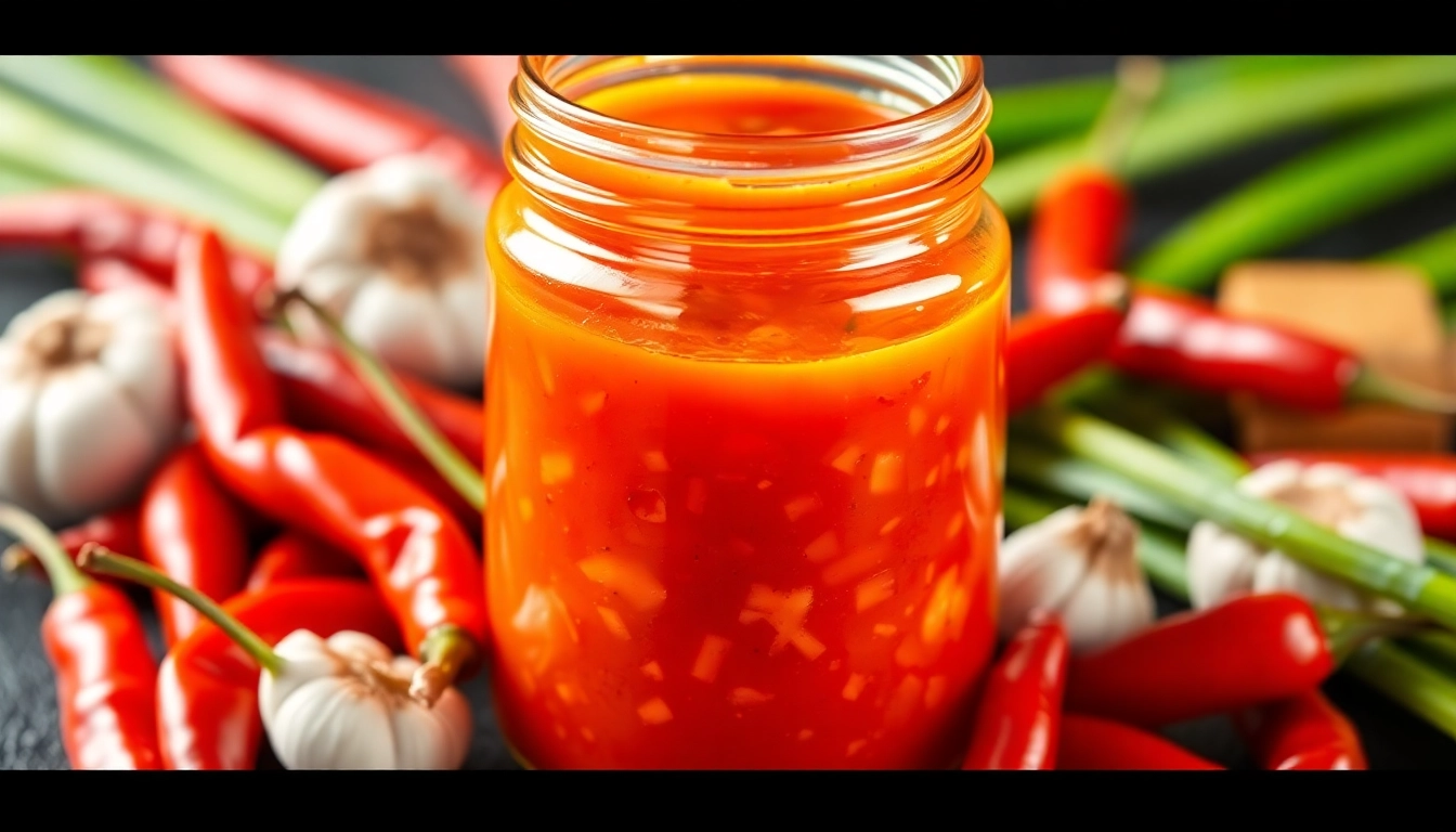 Schezwan Sauce being poured over stir-fried vegetables, showcasing its rich texture and fiery