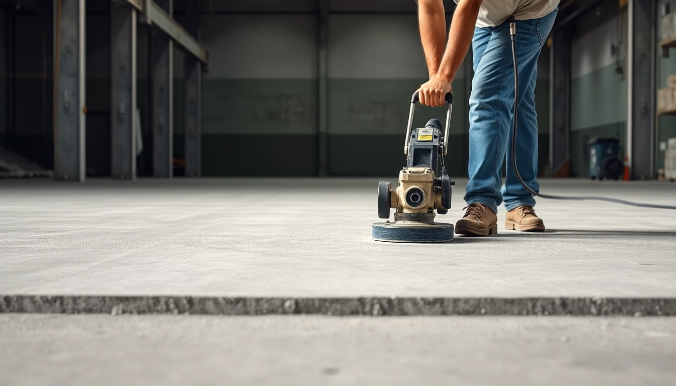 Expert floor preparation Birmingham specialist leveling concrete surfaces with diamond grinding